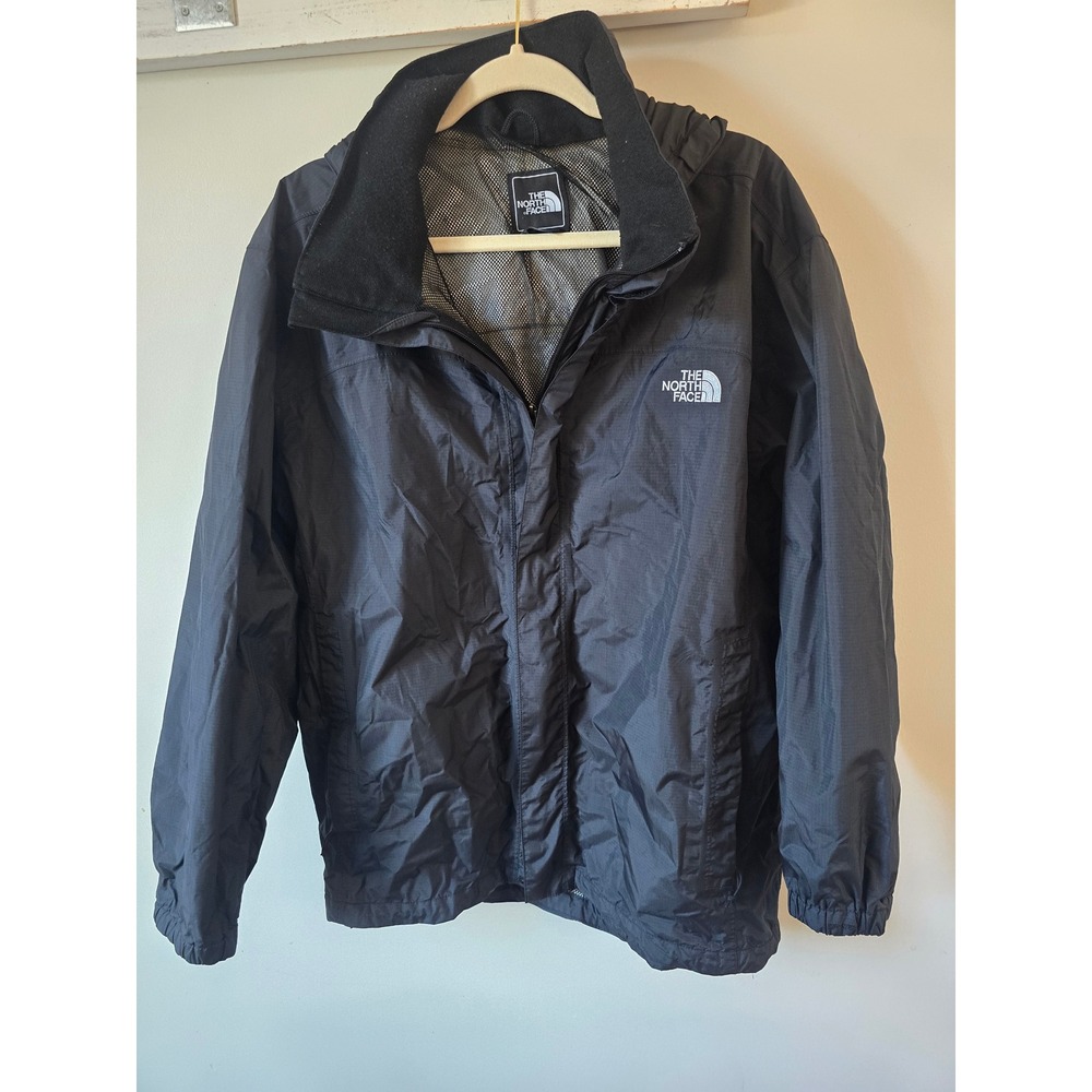 The North Face Mens Resolve 2 Waterproof Rain Jacket Black L Large Hooded Shell